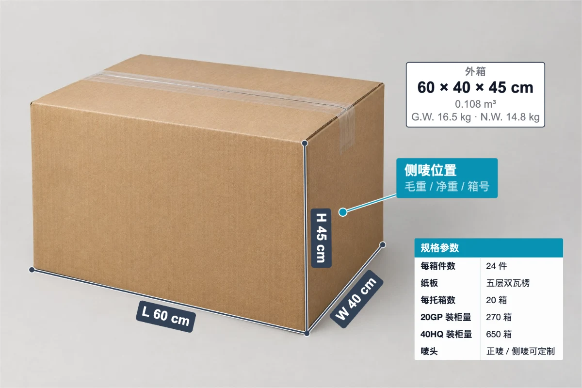 在标记侠中标好尺寸的产品图——装柜计算器
