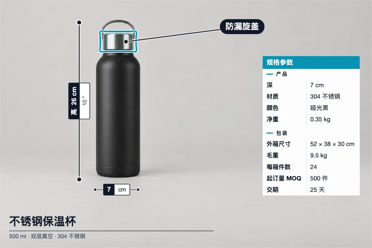 在标记侠中标好尺寸的产品图——尺寸单位换算器