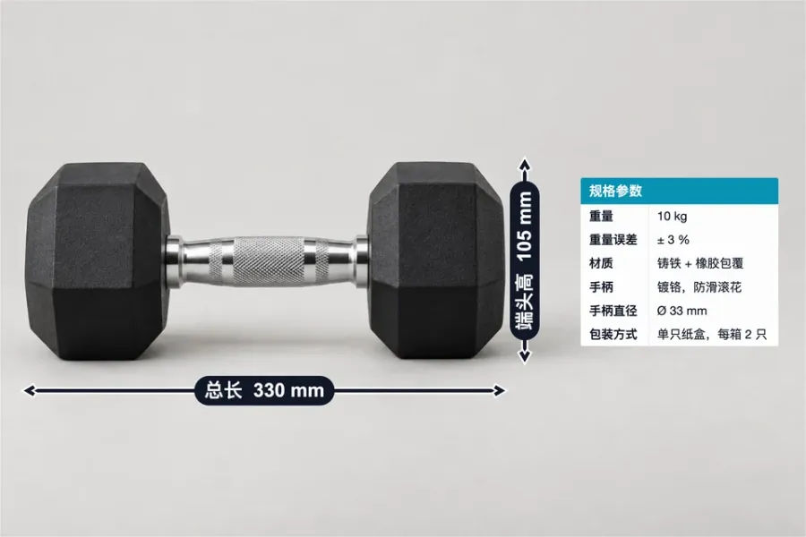 包胶六角哑铃标注模板