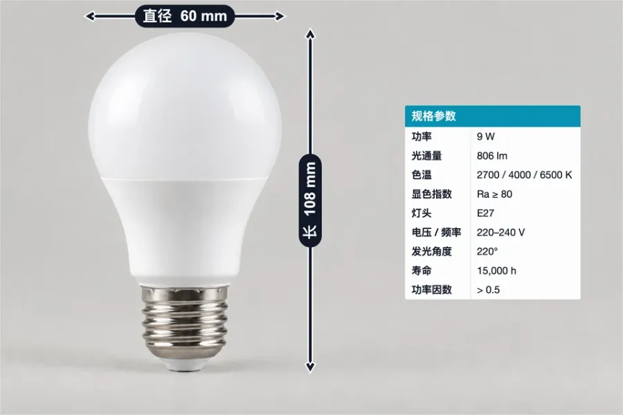 LED 球泡灯标注模板