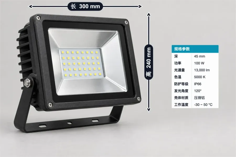 LED 投光灯标注模板