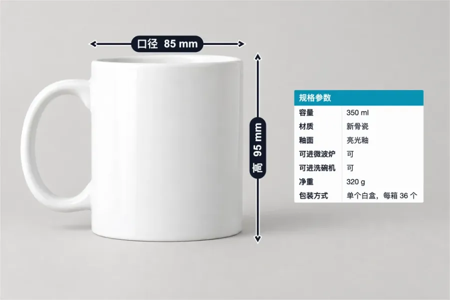 骨瓷马克杯标注模板