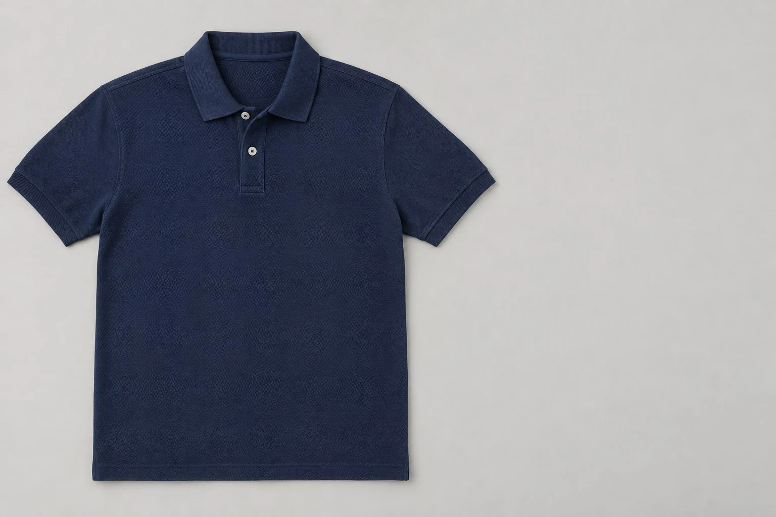 未添加标注的藏青色 Polo 衫平铺图