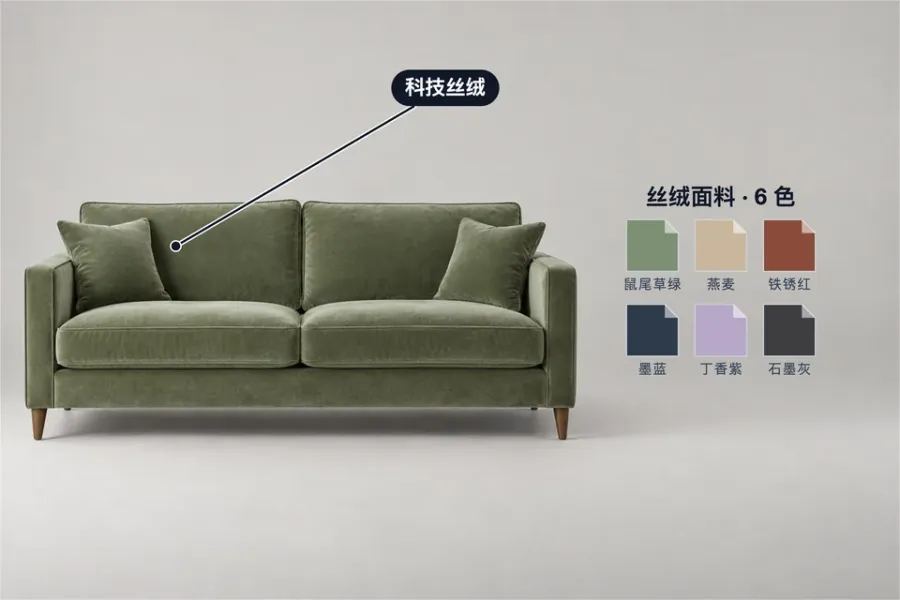 丝绒沙发标注模板