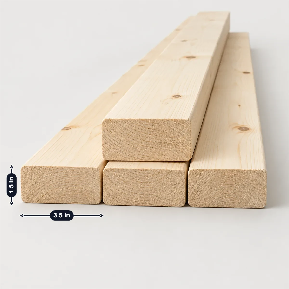 标好常见宽、深、高的2×4 规格材