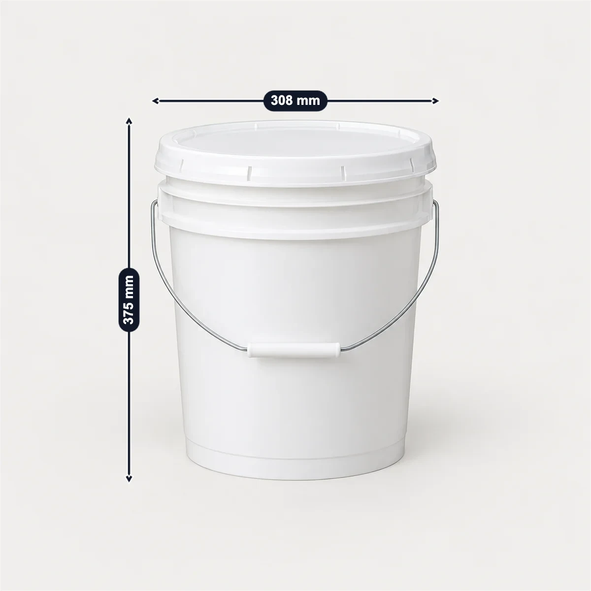 标好常见宽、深、高的圆塑料（HDPE）提桶